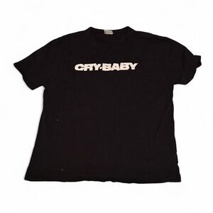 Black Zara 'Cry Baby' T-Shirt short sleeve y2k